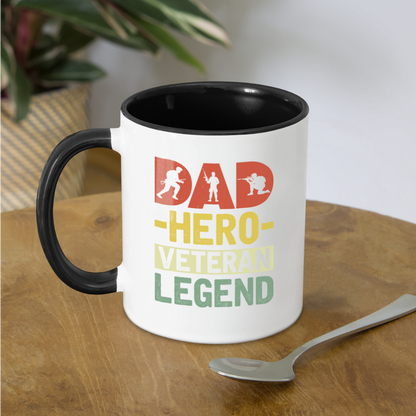 Dad Hero Veteran Legend Coffee Mug - white/black