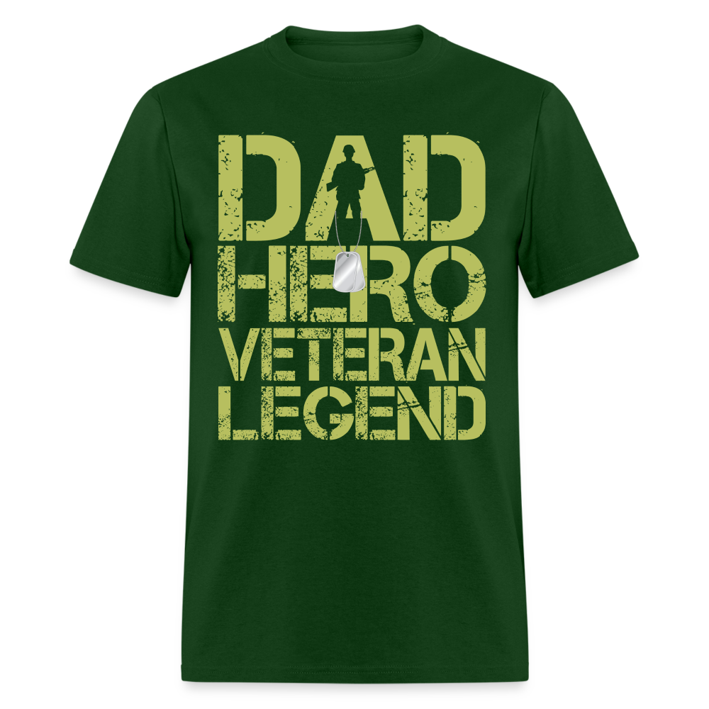 Dad Hero Veteran Legend T-Shirt - forest green