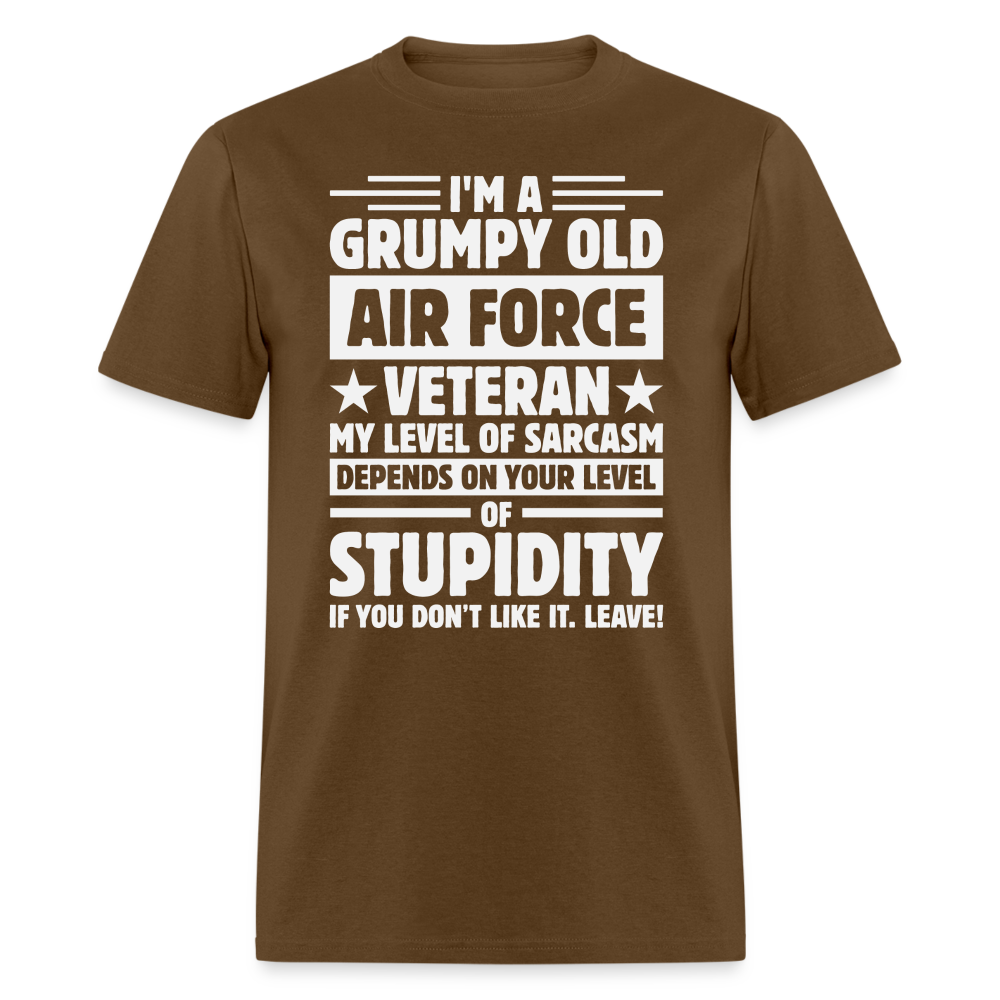 Grumpy Old Air Force Veteran T-Shirt - brown