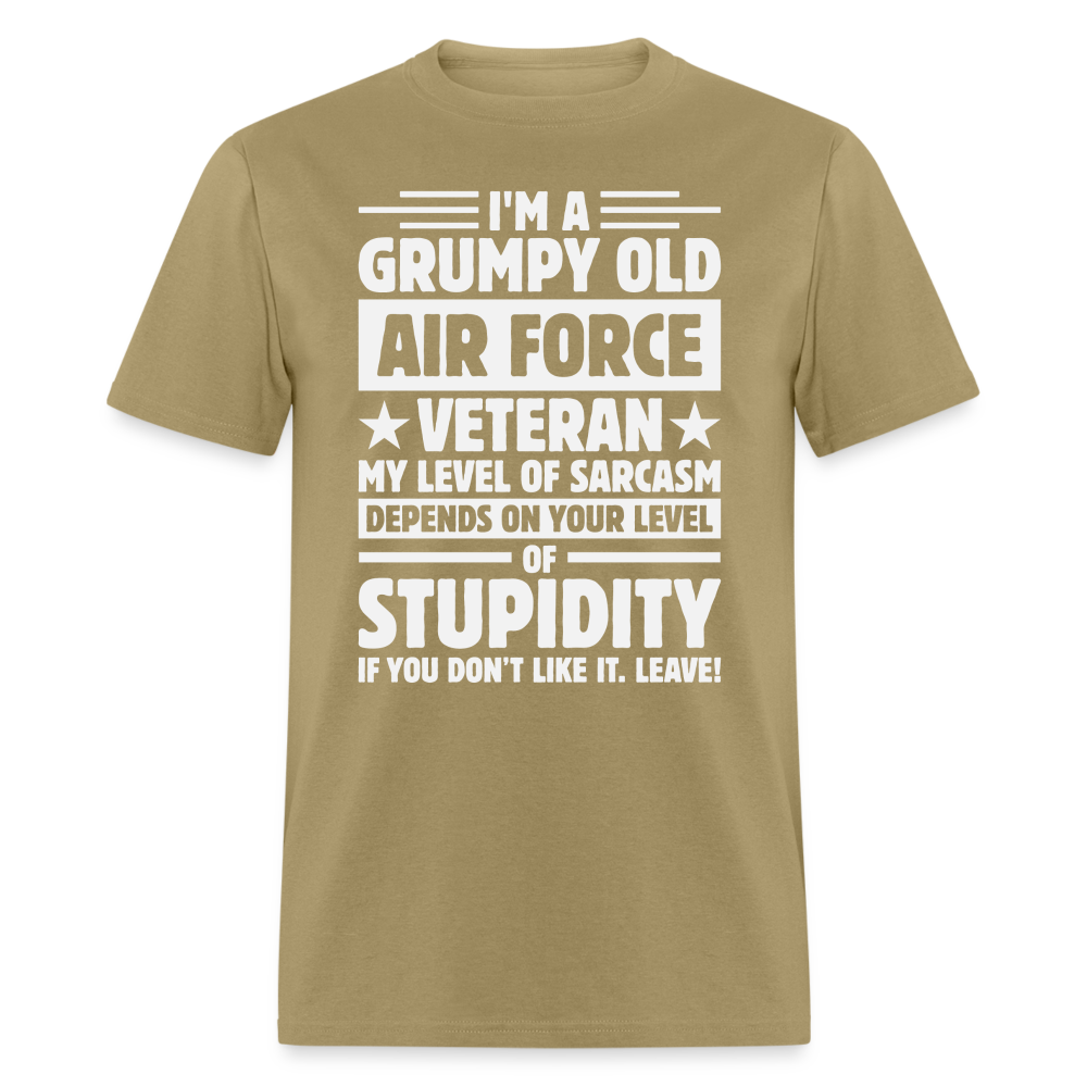 Grumpy Old Air Force Veteran T-Shirt - khaki