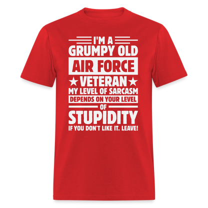 Grumpy Old Air Force Veteran T-Shirt - red