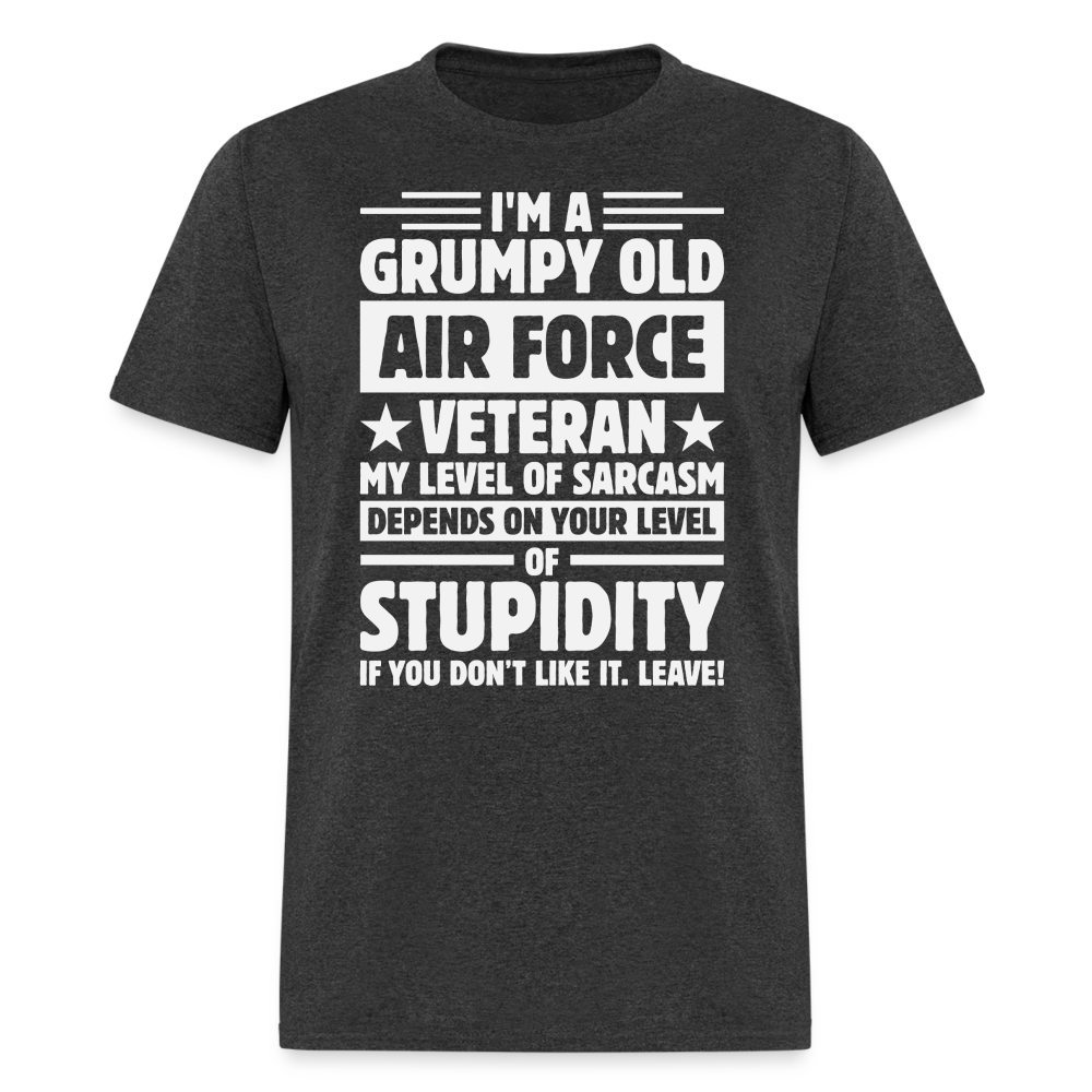 Grumpy Old Air Force Veteran T-Shirt - heather black