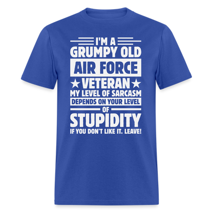 Grumpy Old Air Force Veteran T-Shirt - royal blue