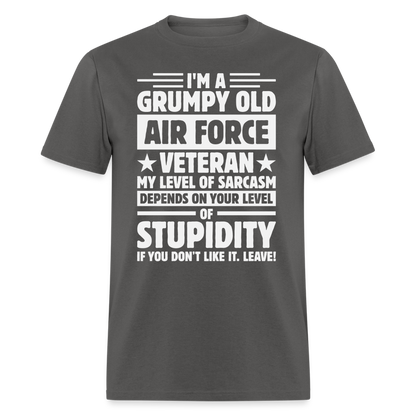 Grumpy Old Air Force Veteran T-Shirt - charcoal