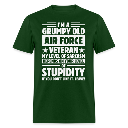 Grumpy Old Air Force Veteran T-Shirt - forest green