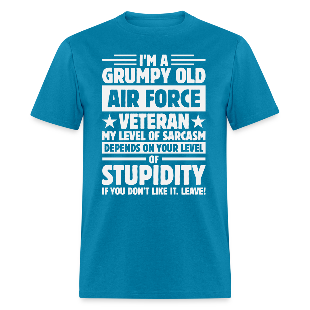 Grumpy Old Air Force Veteran T-Shirt - turquoise