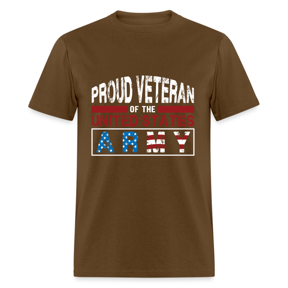 Proud Veteran of the United States Army T-Shirt - brown