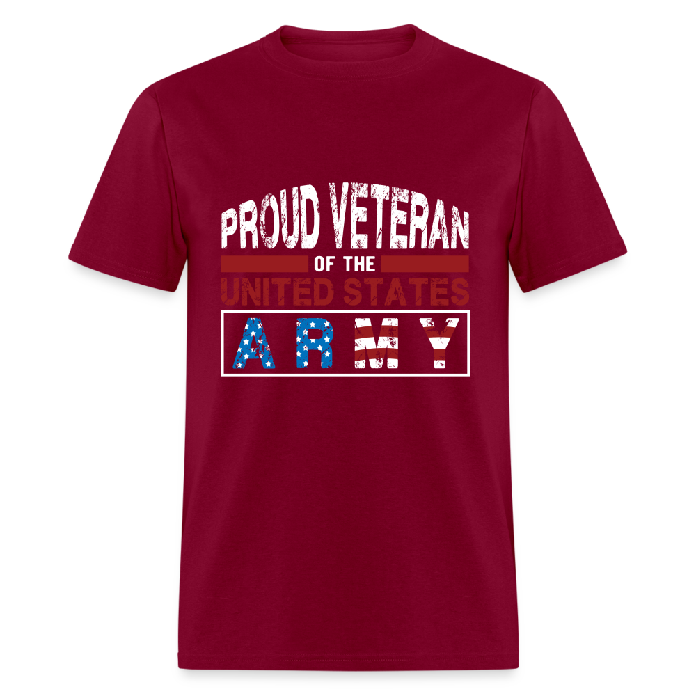 Proud Veteran of the United States Army T-Shirt - burgundy