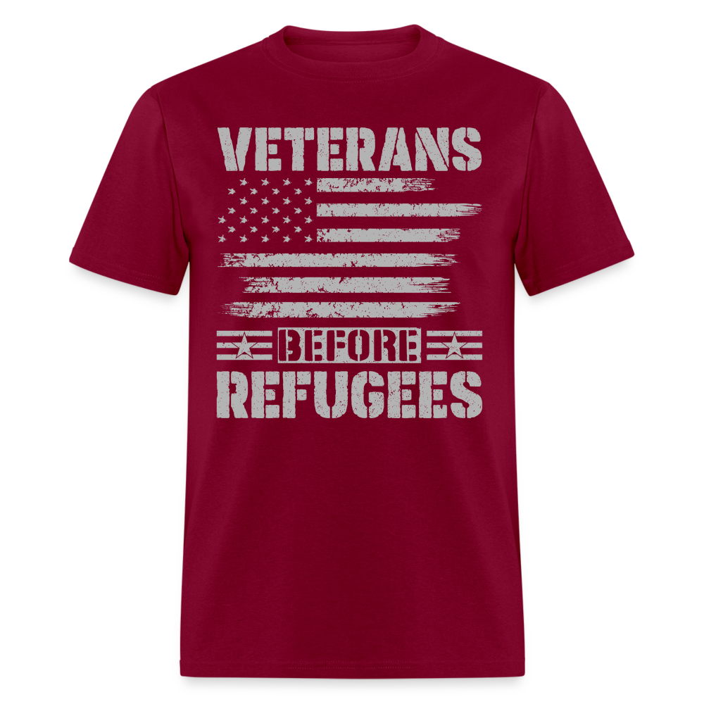 Veteran Before Refugees T-Shirt - burgundy