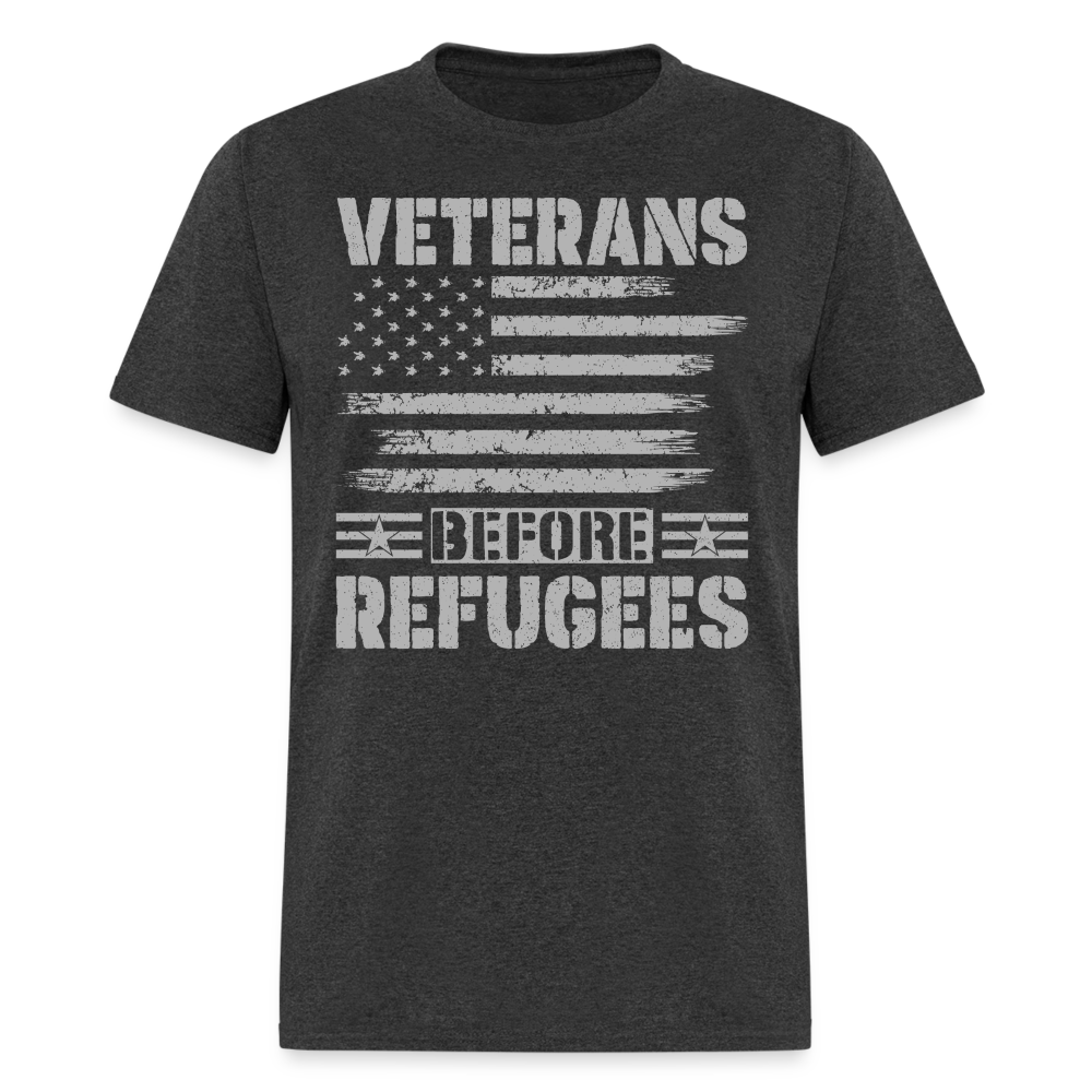 Veteran Before Refugees T-Shirt - heather black