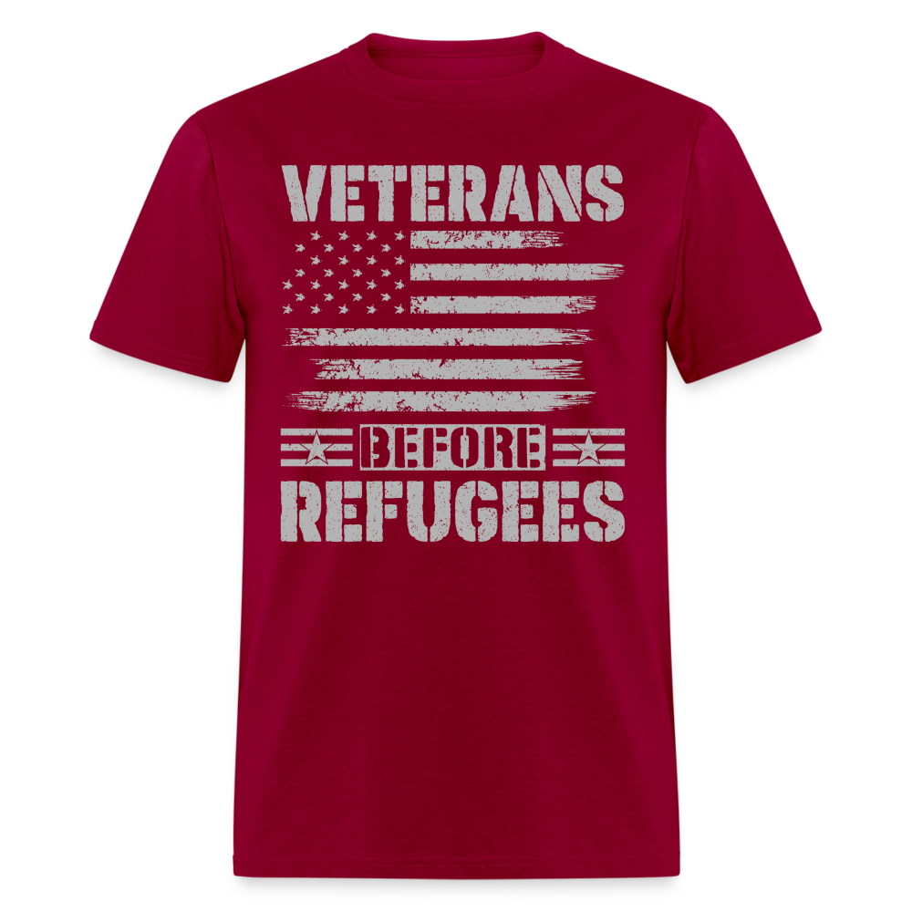 Veteran Before Refugees T-Shirt - dark red
