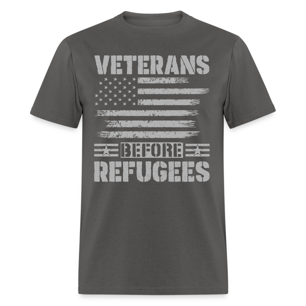 Veteran Before Refugees T-Shirt - charcoal