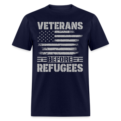 Veteran Before Refugees T-Shirt - navy