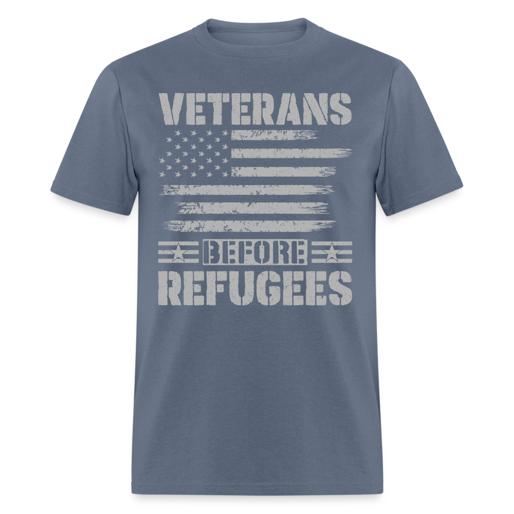Veteran Before Refugees T-Shirt - denim