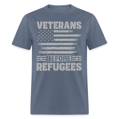 Veteran Before Refugees T-Shirt - denim