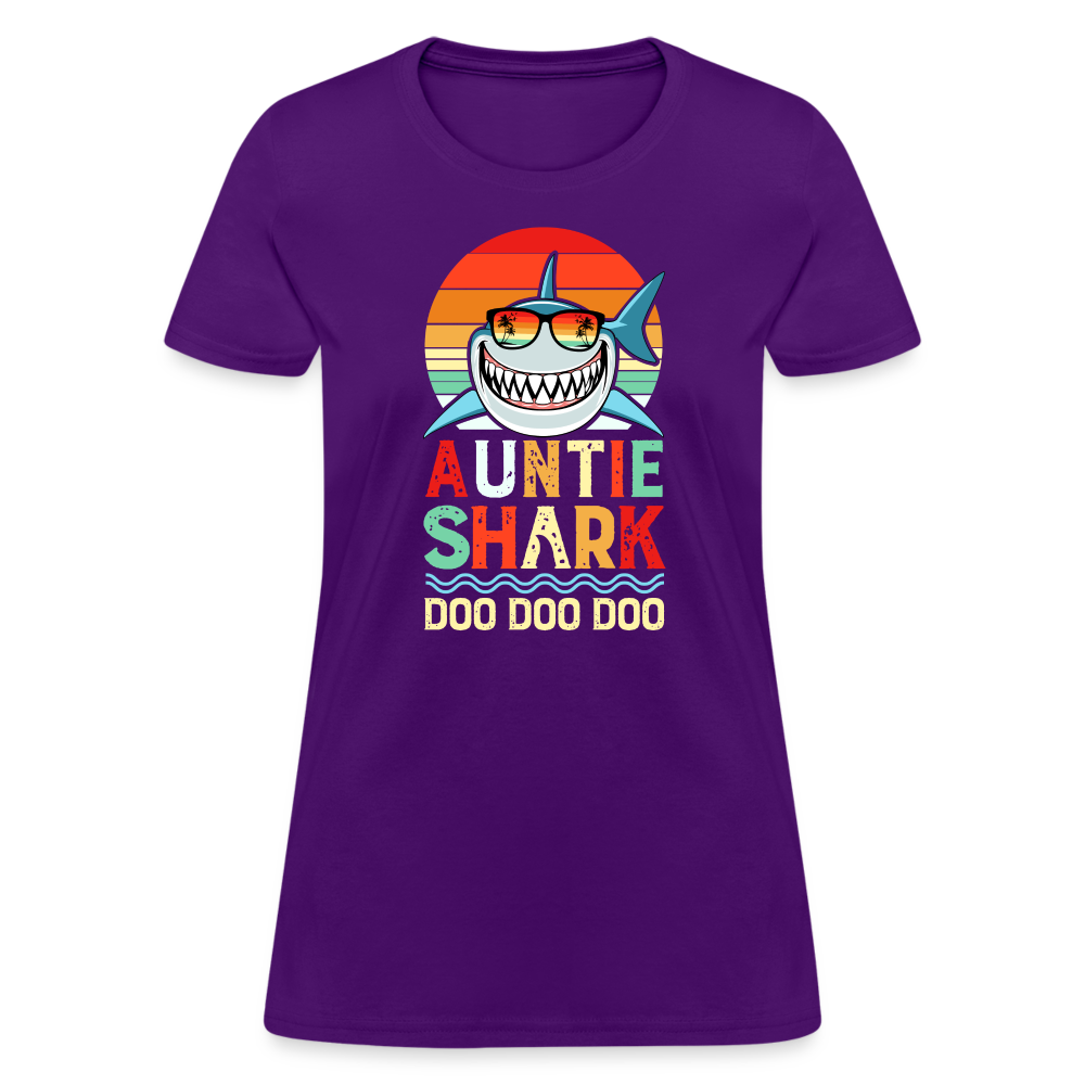 Auntie Shark T-Shirt - purple