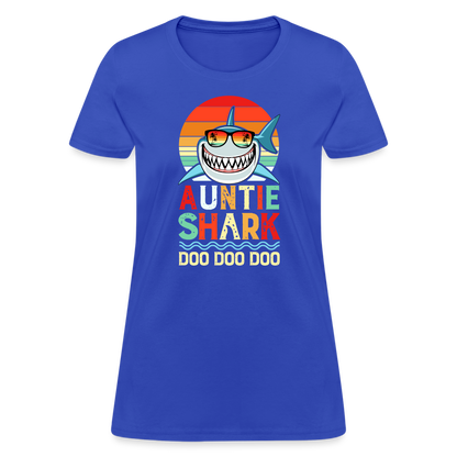 Auntie Shark T-Shirt - royal blue
