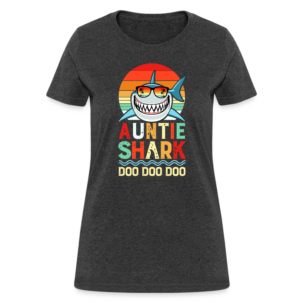 Auntie Shark T-Shirt - heather black