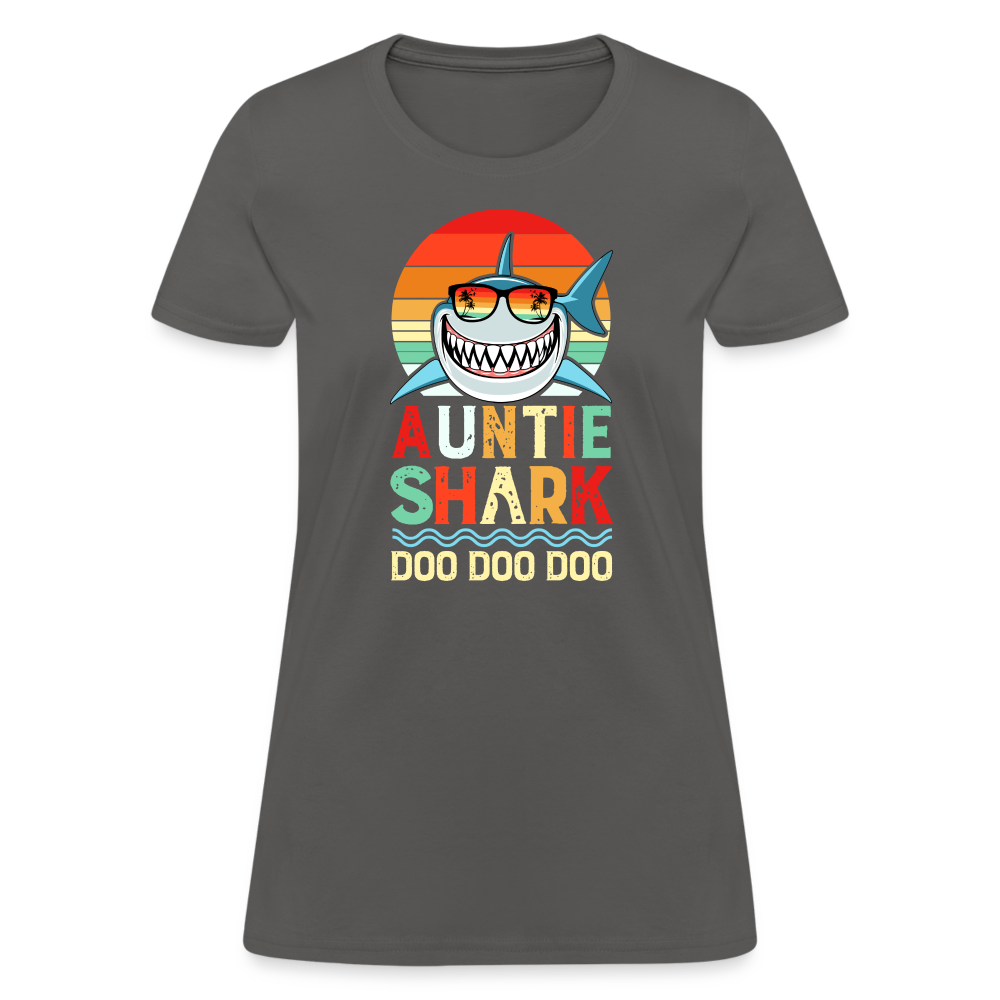 Auntie Shark T-Shirt - charcoal