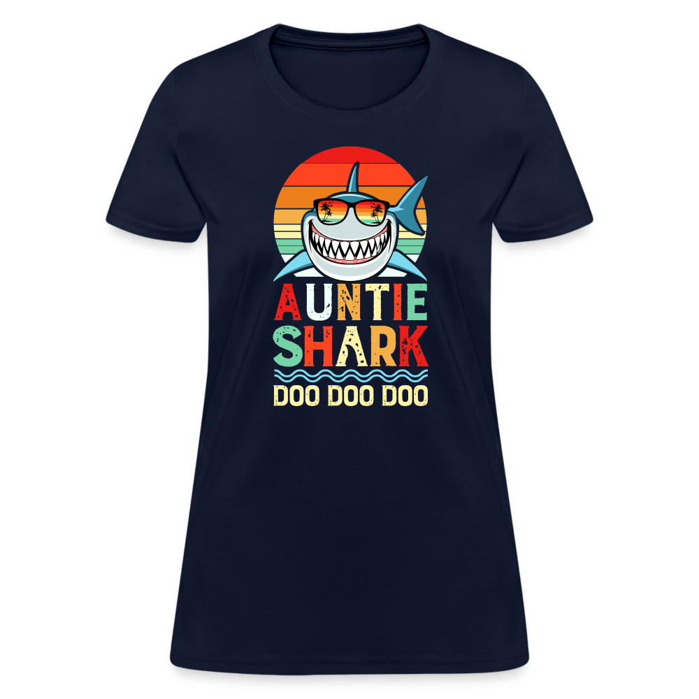 Auntie Shark T-Shirt - navy
