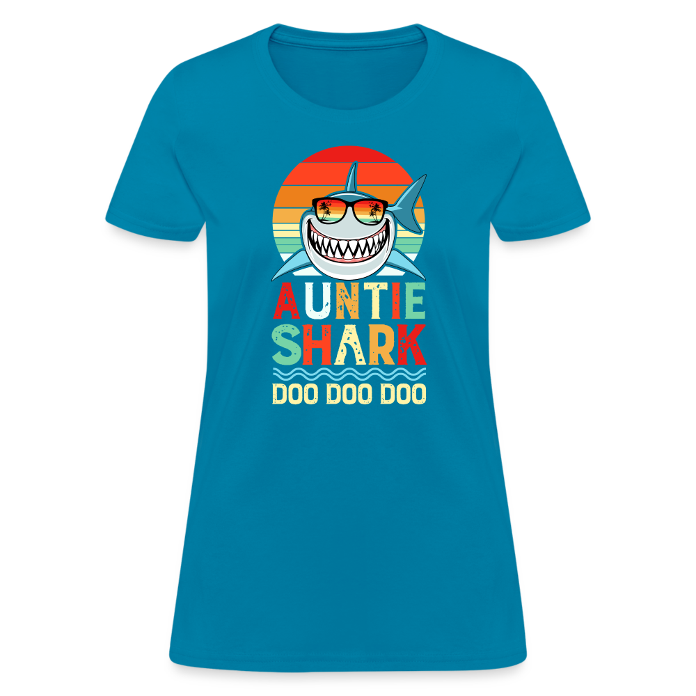 Auntie Shark T-Shirt - turquoise