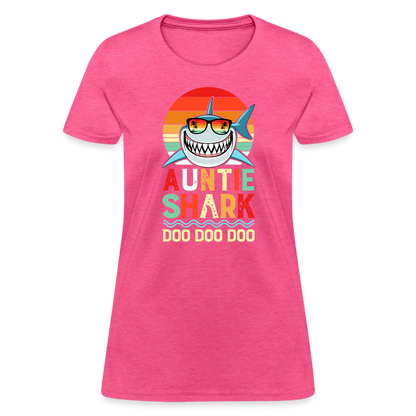 Auntie Shark T-Shirt - heather pink