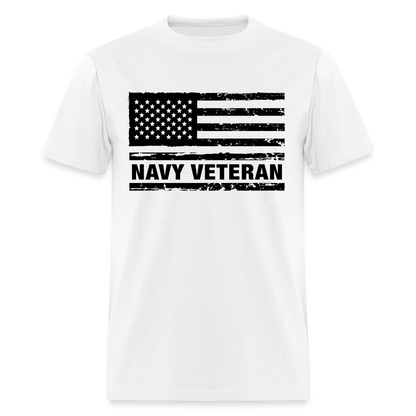 Navy Veteran T-Shirt - white