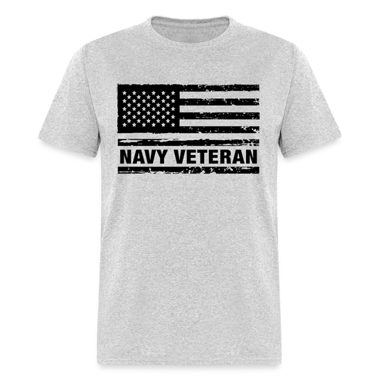 Navy Veteran T-Shirt - heather gray