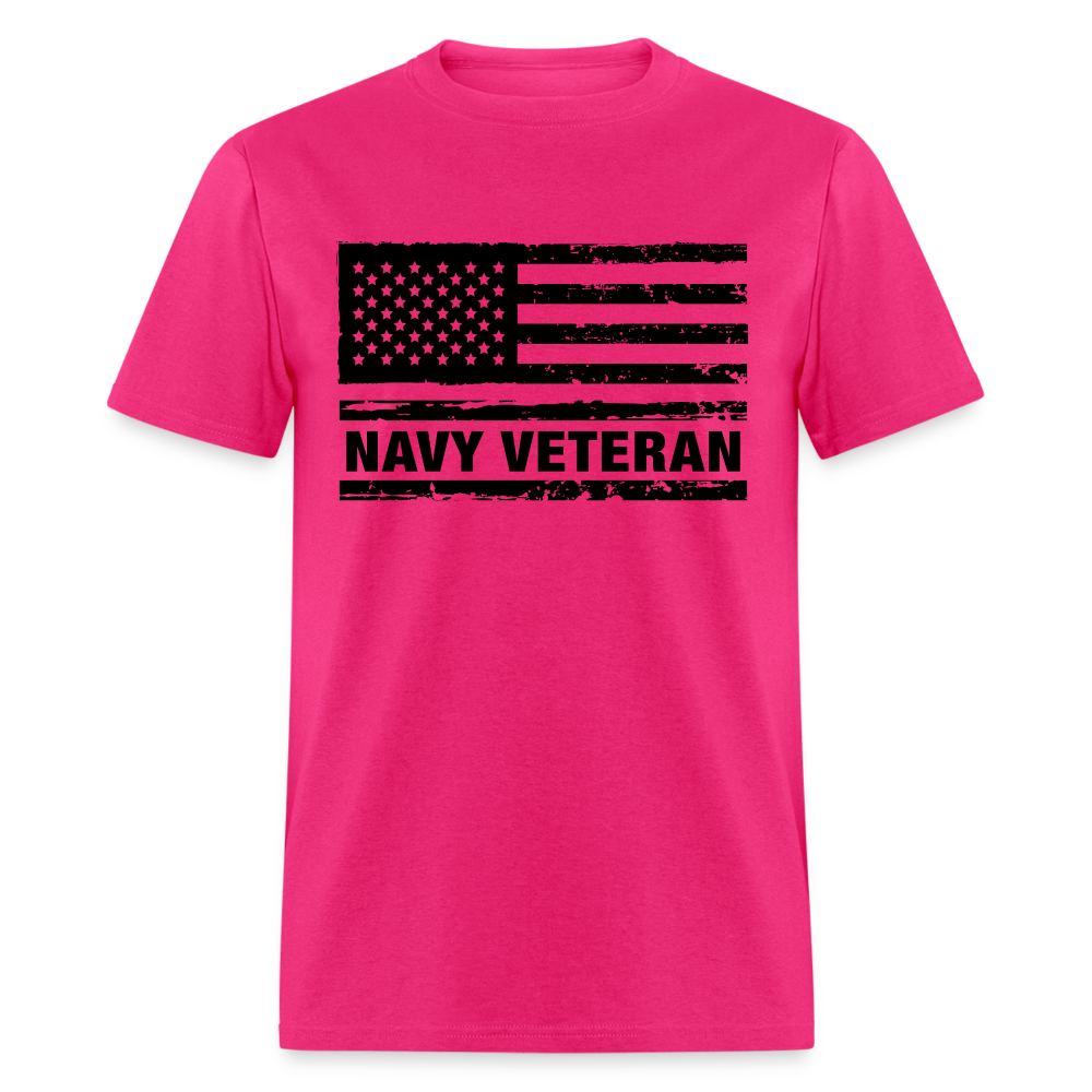 Navy Veteran T-Shirt - fuchsia