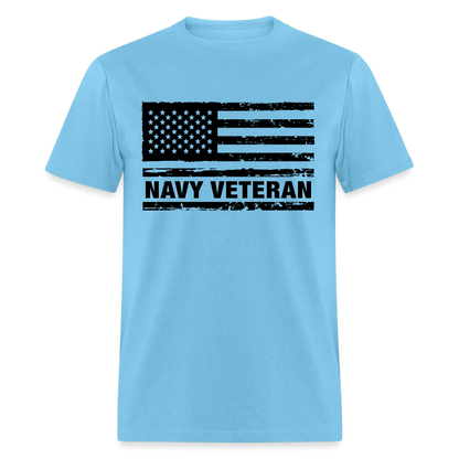 Navy Veteran T-Shirt - aquatic blue