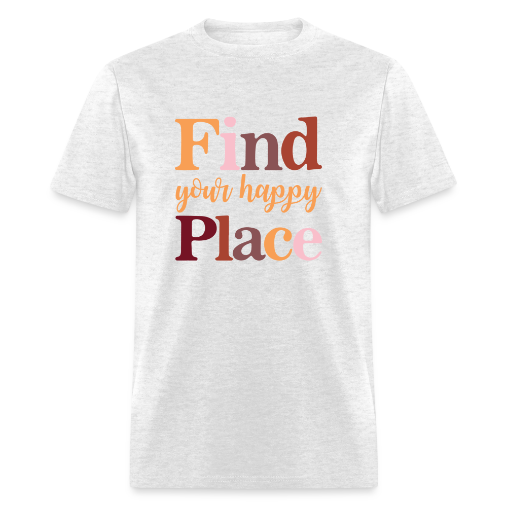 Find Your Happy Place T-Shirt - light heather gray