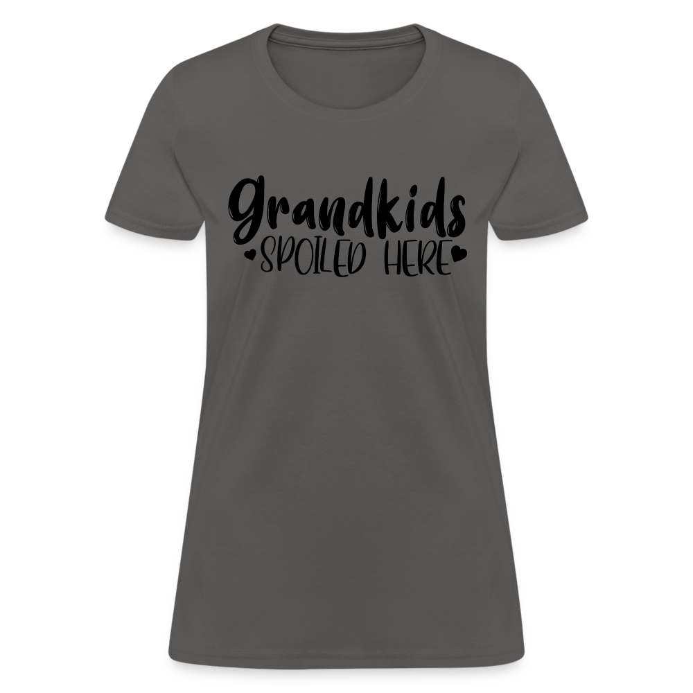 Grandkids Spoiled Here T-Shirt - charcoal