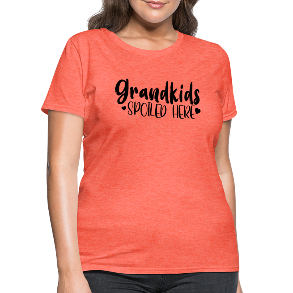 Grandkids Spoiled Here T-Shirt - heather coral