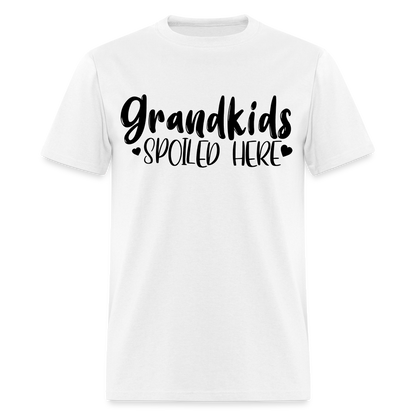 Grandkids Spoiled Here T-Shirt (for Grandfathers) - white