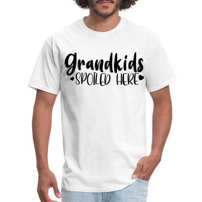 Grandkids Spoiled Here T-Shirt (for Grandfathers) - white