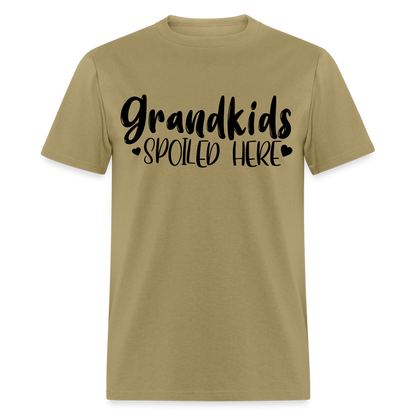 Grandkids Spoiled Here T-Shirt (for Grandfathers) - khaki