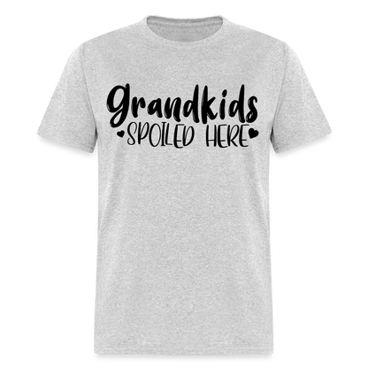 Grandkids Spoiled Here T-Shirt (for Grandfathers) - heather gray
