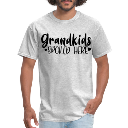 Grandkids Spoiled Here T-Shirt (for Grandfathers) - heather gray