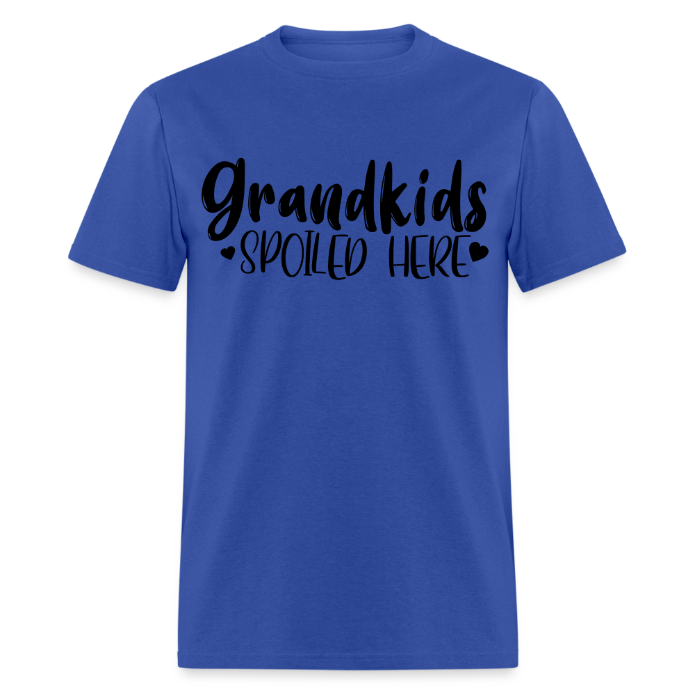 Grandkids Spoiled Here T-Shirt (for Grandfathers) - royal blue
