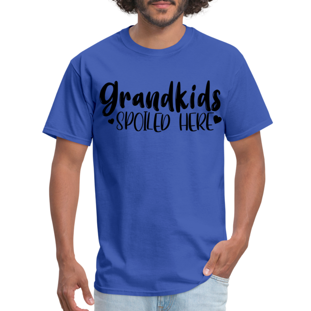 Grandkids Spoiled Here T-Shirt (for Grandfathers) - royal blue