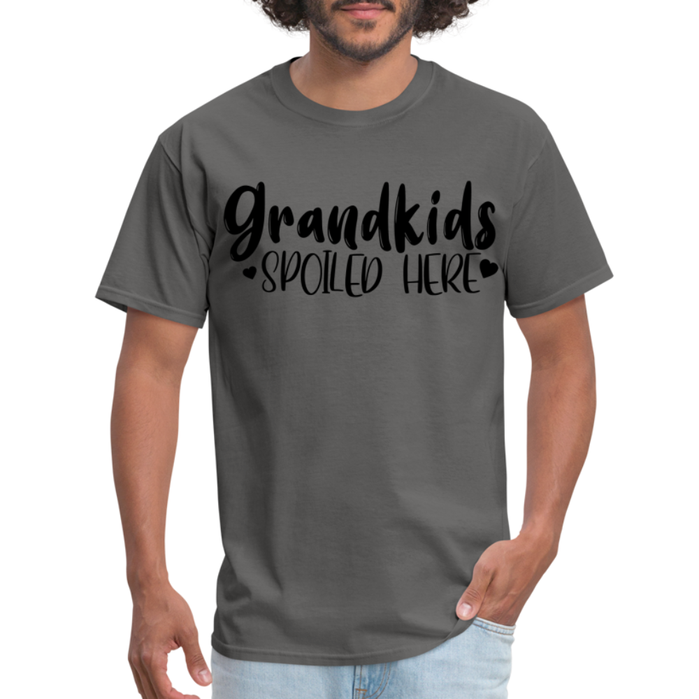 Grandkids Spoiled Here T-Shirt (for Grandfathers) - charcoal