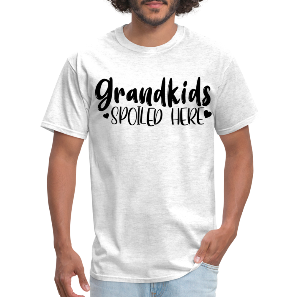 Grandkids Spoiled Here T-Shirt (for Grandfathers) - light heather gray