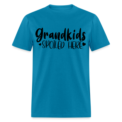 Grandkids Spoiled Here T-Shirt (for Grandfathers) - turquoise