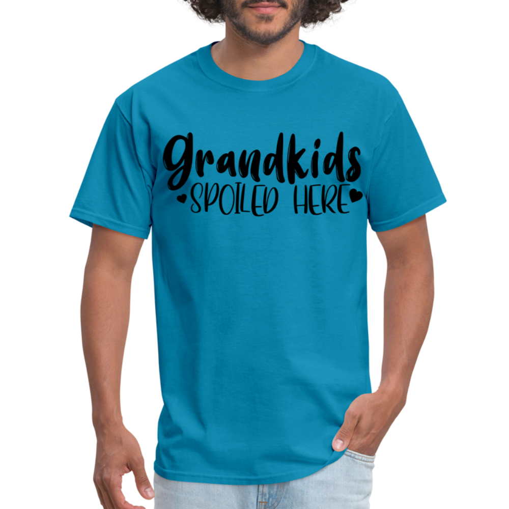 Grandkids Spoiled Here T-Shirt (for Grandfathers) - turquoise