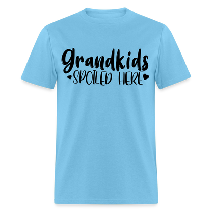 Grandkids Spoiled Here T-Shirt (for Grandfathers) - aquatic blue