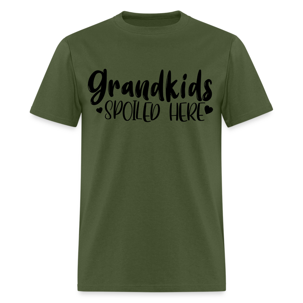 Grandkids Spoiled Here T-Shirt (for Grandfathers) - military green