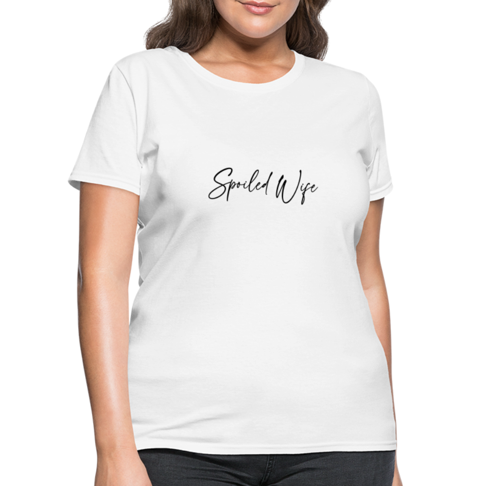 Spoiled Wife T-Shirt (Elegant Cursive Letters) - white