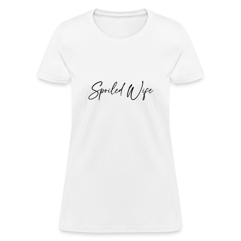 Spoiled Wife T-Shirt (Elegant Cursive Letters) - white