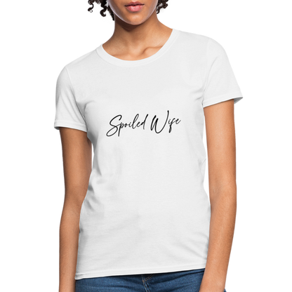 Spoiled Wife T-Shirt (Elegant Cursive Letters) - white