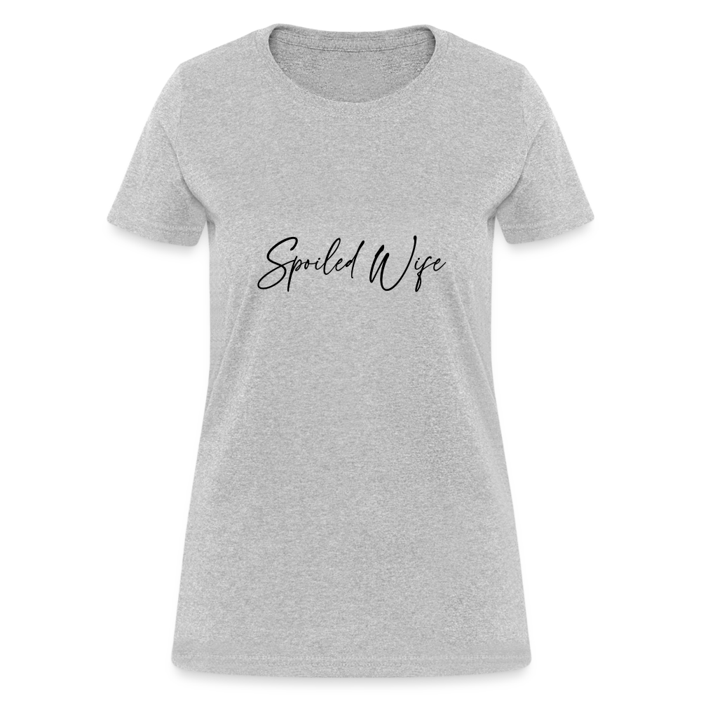 Spoiled Wife T-Shirt (Elegant Cursive Letters) - heather gray